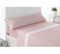 Miracle Home. Juego de sábanas Floreta. Set de 4 Piezas, sábana Bajera Ajustable, encimera y 2 Fundas de Almohada. Anti-Peeling. 50% algodón-50% Microfibra cepillada. Rosa. 180 x 200. Cama 180