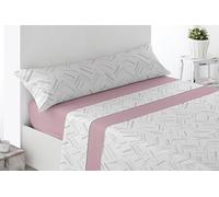 Miracle Home. Juego de sábanas Olite. Set de 3 Piezas, sábana Bajera Ajustable, encimera y Funda de Almohada. Anti-Peeling. 50% algodón-50% Microfibra cepillada. Rosa. 105 x 200. Cama 105