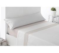 Miracle Home. Juego de sábanas Turcia. Set de 3 Piezas, sábana Bajera Ajustable, encimera y Funda de Almohada. Anti-Peeling. 50% algodón-50% Microfibra cepillada. Beige. 150 x 200. Cama 150