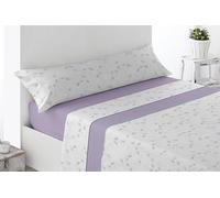 Miracle Home. Juego de sábanas Valverde. Set de 3 Piezas, sábana Bajera Ajustable, encimera y Funda de Almohada. Anti-Peeling. 50% algodón-50% Microfibra cepillada. Malva135 x 200. Cama 135
