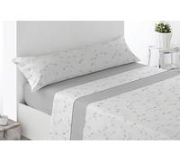 Miracle Home. Juego de sábanas Valverde. Set de 3 Piezas, sábana Bajera Ajustable, encimera y Funda de Almohada. Anti-Peeling. 50% algodón-50% Microfibra cepillada. Beige. 135 x 200. Cama 135