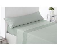 Miracle Home. Juego de sábanas Vichy. Set de 3 Piezas, sábana Bajera Ajustable, encimera y Funda de Almohada. Anti-Peeling. 50% algodón-50% Microfibra cepillada. Verde. 150 x 200. Cama 150