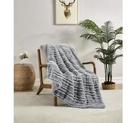 Miracle Home. Manta Polar Reversible de Microfibra Circón Franela Aterciopelada y Sherpa 280GSM-180GSM, Suave, cálida y Ligera, Lavable a máquina, 160 X 220. Gris