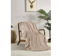 Miracle Home. Manta Polar Reversible de Microfibra Cristal Franela Aterciopelada 260GSM, Suave, cálida y Ligera, Lavable a máquina, 160 X 220. Beige