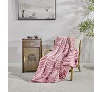 Miracle Home. Manta Polar Reversible de Microfibra Kunzita Franela Aterciopelada y Sherpa 300GSM-180GSM, Suave, cálida y Ligera, Lavable a máquina, 160 X 220. Rosa