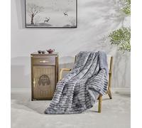 Miracle Home. Manta Polar Reversible de Microfibra Kunzita Franela Aterciopelada y Sherpa 300GSM-180GSM, Suave, cálida y Ligera, Lavable a máquina, 130 X 160. Gris