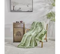 Miracle Home. Manta Polar Reversible de Microfibra Kunzita Franela Aterciopelada y Sherpa 300GSM-180GSM, Suave, cálida y Ligera, Lavable a máquina, 130 X 160. Verde
