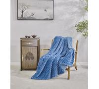 Miracle Home. Manta Polar Reversible de Microfibra Perla Franela Aterciopelada y Sherpa 280GSM-180GSM, Suave, cálida y Ligera, Lavable a máquina, 160 X 220. Azul