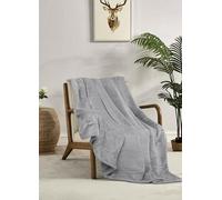 Miracle Home. Manta Polar Reversible de Microfibra Pirita Franela Aterciopelada y Sherpa 260GSM-180GSM, Suave, cálida y Ligera, Lavable a máquina, 220 X 240. Gris