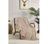 Miracle Home. Manta Polar Reversible de Microfibra Pirita Franela Aterciopelada y Sherpa 260GSM-180GSM, Suave, cálida y Ligera, Lavable a máquina, 220 X 240. Beige