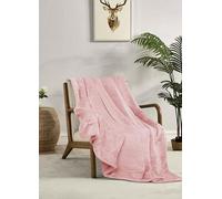 Miracle Home. Manta Polar Reversible de Microfibra Pirita Franela Aterciopelada y Sherpa 260GSM-180GSM, Suave, cálida y Ligera, Lavable a máquina, 130 X 160. Rosa