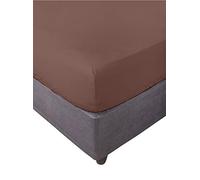 Miracle Home. Sábana Bajera 100% Microfibra cepillada, Ajustable, elástica y antipeeling. 135X200. Cama 135. Chocolate