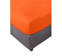 Miracle Home. Sábana Bajera 100% Microfibra cepillada, Ajustable, elástica y antipeeling. 150X200. Cama 150. Naranja