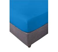 Miracle Home. Sábana Bajera Ajustable, Elástica, Suave, Cómoda, Antipeeling. Algodón 50% Poliéster. Cama 105. 105 x 200 x 30. Azulón