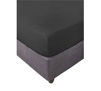 Miracle Home. Sábana Bajera Ajustable, Elástica, Suave, Cómoda, Antipeeling. Algodón 50% Poliéster. Cama 135. 135 x 200 x 30. Negro