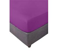Miracle Home. Sábana Bajera Ajustable, Elástica, Suave, Cómoda, Antipeeling. Algodón 50% Poliéster. Cama 180. 180 x 200 x 30. Berenjena