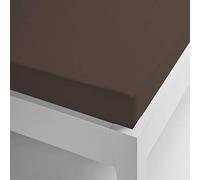 Miracle Home Sábana Bajera térmica, Microfibra, Ajustable y elástica. Coralina. Colores Lisos, Poliéster, Chocolate, Cama 150, 150 X 200 X 30