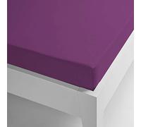 Miracle Home Sábana Bajera térmica, Microfibra, Ajustable y elástica. Coralina. Colores Lisos, Poliéster, Berenjena, Cama 90, 90 X 200 X 30