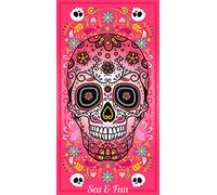 Miracle Home. Toalla Microfibra Calabera, 100% Poliéster, 75 X 145 Cm. Rosa. 11807