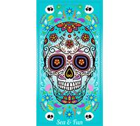 Miracle Home. Toalla Microfibra Calabera, 100% Poliéster, 95 X 175 Cm. Turquesa. 11807