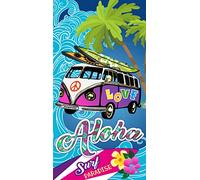Miracle Home Toalla Microfibra Playa Aloha, Multicolor, 75 x 145 cm. 15073
