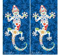 Miracle Home. Toalla Microfibra Playa Lagartija, 100% Poliester, Multicolor, 75 X 145 Cm. 11752 (Paquete de 2)