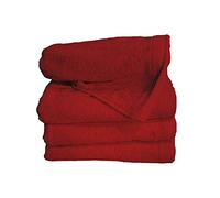 Miracle Home Toalla Nilo 4 Piezas de 50 x 100. 100% algodón, Burdeos, 50X100