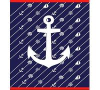 Miracle Home. Toalla Playa algodón Egipcio, 80% algodón, 20% poliéster. Ancla-Brújula-Vela, 150 X 170, Azul, 12033