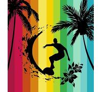 Miracle Home. Toalla Playa algodón Egipcio, 80% algodón, 20% poliéster. Surf Paraiso, 150 X 170, Multicolor, 12032