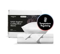 Miracle Made® Extra Luxe COOLIT True Grip - Juego de sábanas bajeras Ajustables, Color Blanco, tamaño Queen, Juego de 4 Piezas, 300 Hilos Lyocell Silver infundido para Pieles sensibles