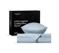 Miracle Made® Newly Improved Extra Luxe Cool IT™ True Grip ® Fitted Bed Sheets -Sage Green,King- 4 Piece Silver Infused, 300-Thread-Count Fabric (Sky Blue, Queen)