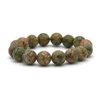 Miracles Minerales Pulsera de perlas redondas de 12 mm, piedra natural, creación artesanal francesa, más de 40 opciones, Piedra natural / gema, Diámetro de la correa: 18-19 cm (extensible), Dimensión