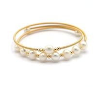 Miracles Minéraux Pulsera Mujer Baño de Oro 18K, Perlas y Piedras Naturales | Ajustable 16-20 cm, hecha a mano cerca de París, piedras seleccionadas con cuidado de todo el mundo