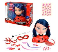 Bandai Miraculous Ladybug - Cabeza de Peinado Miraculous Deluxe 21 cm - Cabeza de peluquería Marinette + 30 Accesorios - Licencia Oficial Miraculous - Juguete Infantil de 4 años y + - P50247
