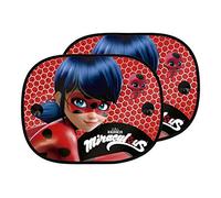Miraculous 1 Juego de 2 cortinillas Laterales Coche Ladybug, Universal. Se fijan al Cristal con Ventosa.