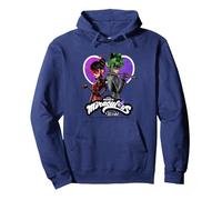 Miraculous Ladybug Cat Noir Tales of Shadybug and Claw Noir Sudadera con Capucha, Unisex para Adultos, Azul Marino, L