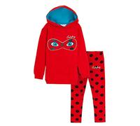 Miraculous Ladybug - Conjunto de dos piezas con capucha y leggings para niñas y adolescentes, rosso, 3-4 Años
