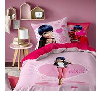 MIRACULOUS Ladybug Heroine Conjunto, Algodón, Rosa, 140X200+63X63-taille française