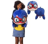 Miraculous Ladybug - Huggie Hideaway Ladybug, cojín de Peluche Negro de 40 cm. Adorable Juguete Suave para niños con Amplio Bolsillo Secreto y Cremallera Trasera (Wyncor)