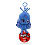 Miraculous Ladybug - Kwami Lifesize Duusu, juguete de peluche de pavo real de 5 pulgadas para niños, juguete de peluche coleccionable súper suave con ojos de puntada de purpurina y llavero de mochila
