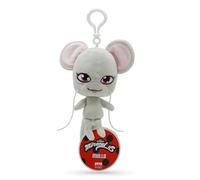 Miraculous Ladybug - Kwami Lifesize Mullo, juguete de peluche de ratón de 5 pulgadas para niños, juguete de peluche coleccionable súper suave con ojos de puntada de purpurina y llavero de mochila a
