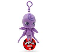 Miraculous Ladybug - Kwami Lifesize Nooroo, juguete de peluche de mariposa de 5 pulgadas para niños, juguete de peluche coleccionable súper suave con ojos de puntada de purpurina y llavero de mochila
