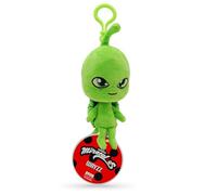 Miraculous Ladybug - Kwami Lifesize Wayzz, Tortuga de 5 pulgadas de peluche con clip para niños, juguete de peluche coleccionable súper suave con ojos de puntada de purpurina y llavero de mochila a
