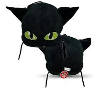 Miraculous Ladybug Plagg - Almohada de Peluche de 40 cm, Juguete de Peluche Extra Suave, para niños, con un Gran Bolsillo Secreto con Cremallera en la Parte Trasera (Wyncor)