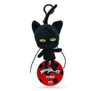 Miraculous Ladybug Plagg - Kwami de tamaño Completo (12 cm) - Juguete de Peluche para coleccionar - Peluche Muy Suave con Ojos Bordados con Lentejuelas y Llavero/Mochila (Wyncor)