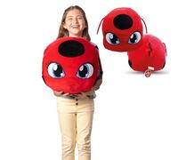 Miraculous Ladybug - Tikki - Almohada de Peluche de 40 cm - Juguete de Peluche Extra Suave para niños, con un Bolsillo Grande Secreto con Cremallera en la Parte Trasera (Wyncor)