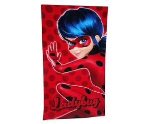 Miraculous Ladybug - Toalla (70 x 140 cm, 100% algodón), diseño de superheroína, color rojo