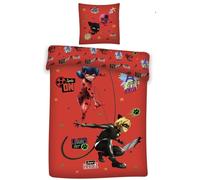Miraculous Ladybug y Gato Noir Funda para Edredón Almohada Individual (US Doble