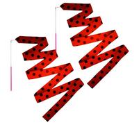 Miraculous Oficial - Juego de 2 Cintas de Gimnasia Ladybug (2 m) - Diseño Mariquita - para Danza, Gimnasia, Rítmica, Circo, Deporte - Niños Accesorios, Competición, Entrenamiento - Original Corner