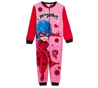 Miraculous Pijama de forro polar todo en uno para niñas, diseño de mariquita con cremallera